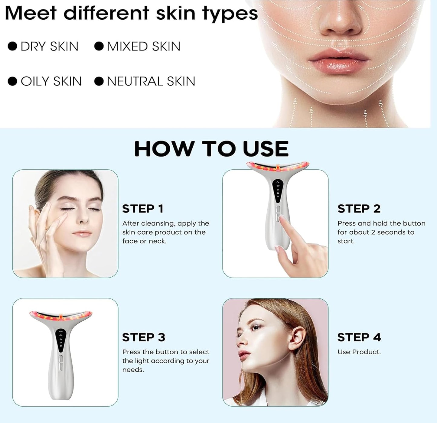 Masajeador Facial Tónico Diario Inteligente