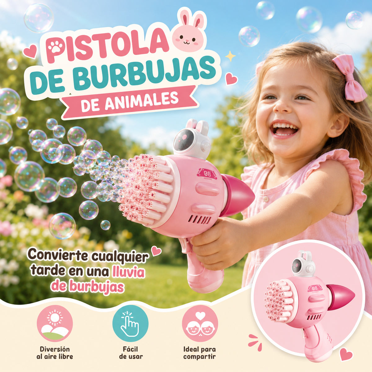 Pistola de Burbuja de Animales